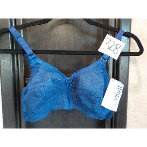 NWT Format German Made Wire Free Marine Blue Bra 2-Hook Size 34A
